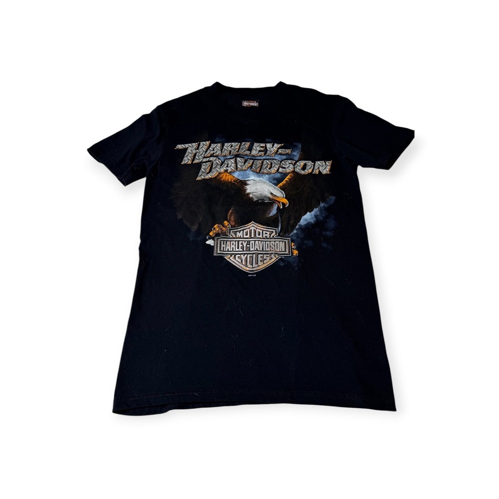 Harley Davidson Dublin Ireland Eagle Graphic T-Shirt Black Small 2009 Irish Flag